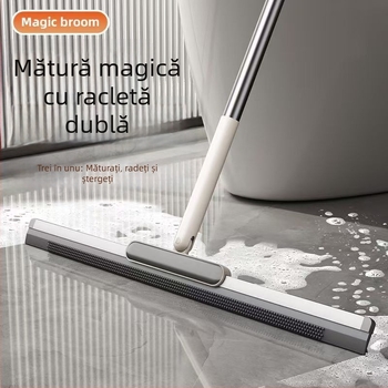Mătură magică pentru casă – ștergător din silicon pentru podeaua din baie, telescopic, 2 în 1 unealtă de curățare pentru toaletă