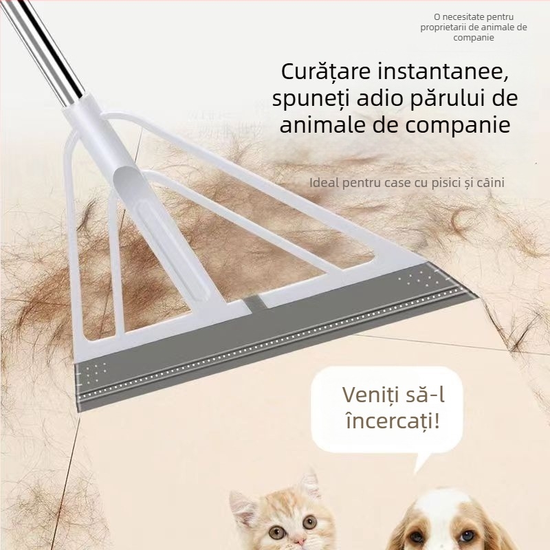Mătură magică din silicon pentru baie, unealtă de curățare cu dublă funcție pentru măturat și ștergerea podelei