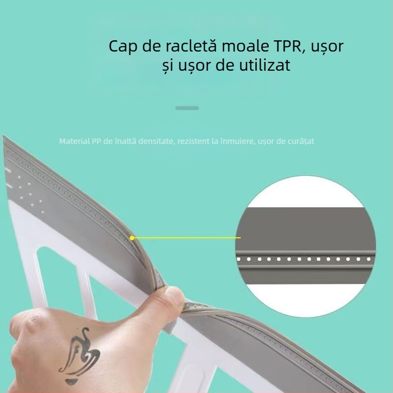 Mătură magică din silicon pentru baie, unealtă de curățare cu dublă funcție pentru măturat și ștergerea podelei