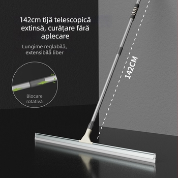 Racletă pentru podea, mătură și ștergător cu braț telescopic