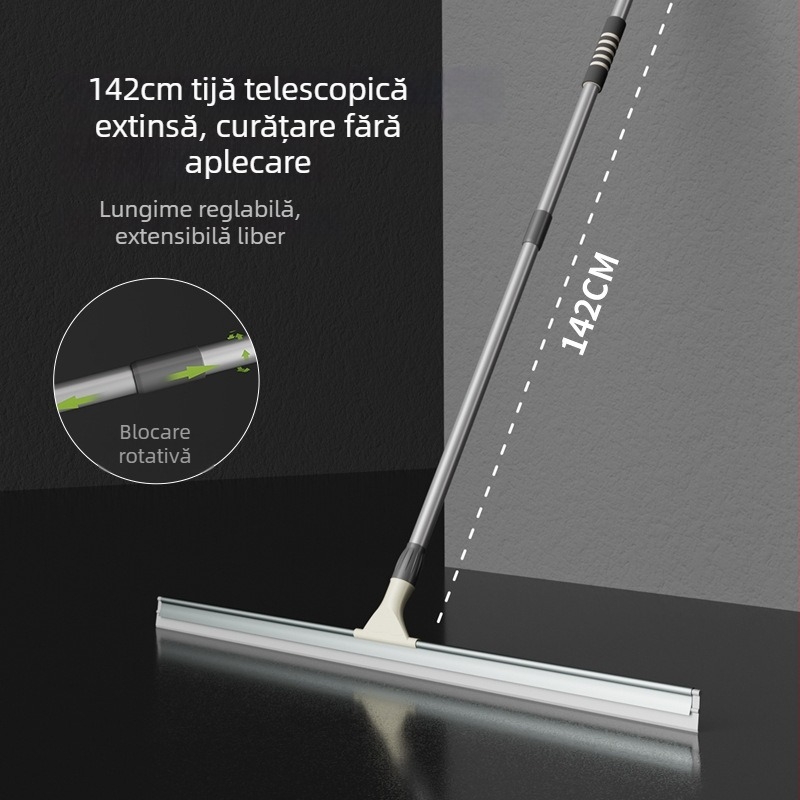 Racletă pentru podea, mătură și ștergător cu braț telescopic