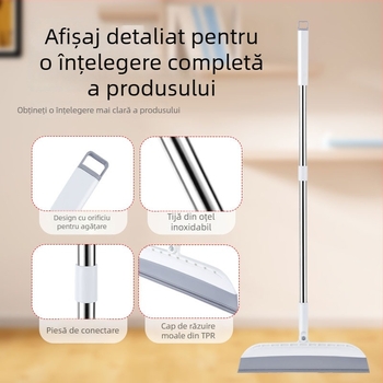 Skraper de podea cu cap moale pentru casă și baie – mop și mătură retractabilă