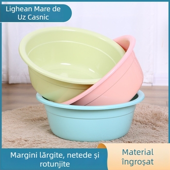 Lighean plastic gros, 50 cm, mare pentru uz casnic, adânc, cu imprimare a logo-ului