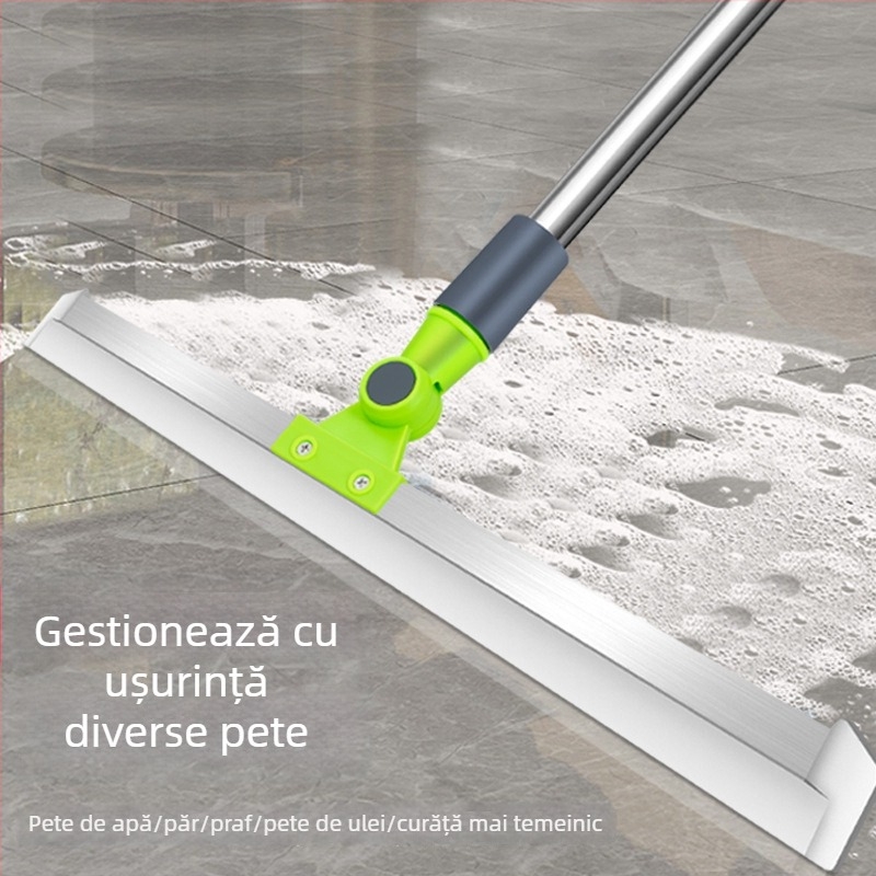 Mop din silicon cu mâner extins și racletă pentru apă pentru toaletă, baie și duș