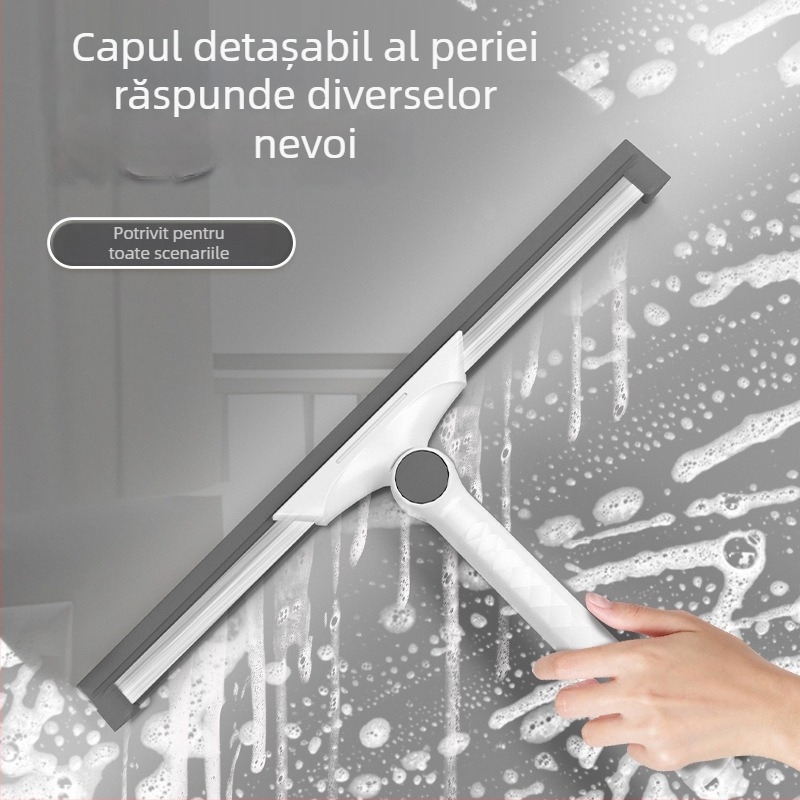 Unealtă patentată pentru curățarea geamurilor – Racletă magică mop, dublă utilizare pentru baie