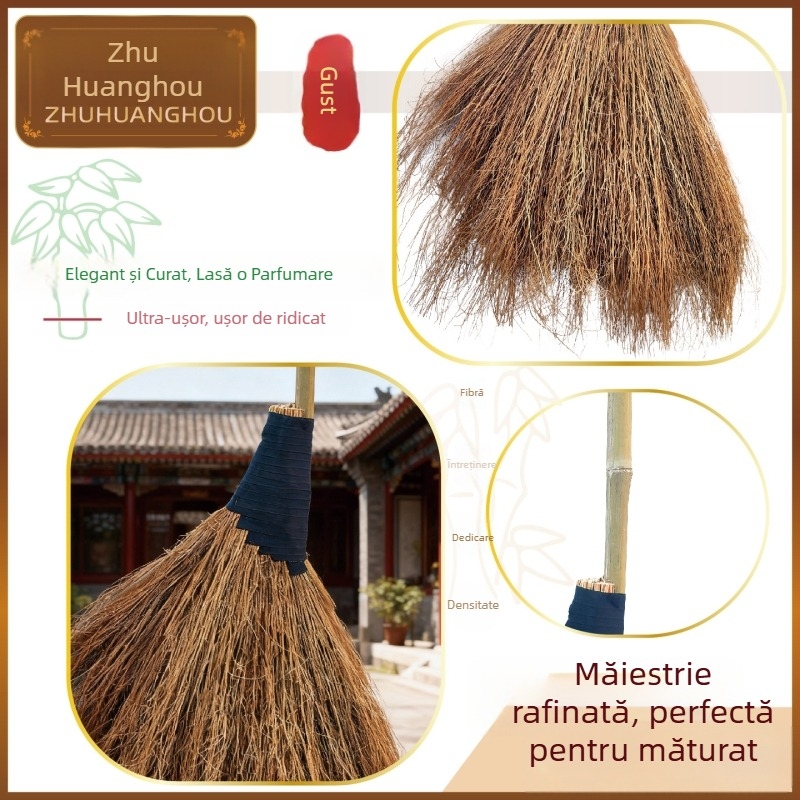 Guanyin Grass Mătură mică pentru curățenie în aer liber pe drumuri, curți și spații de lucru