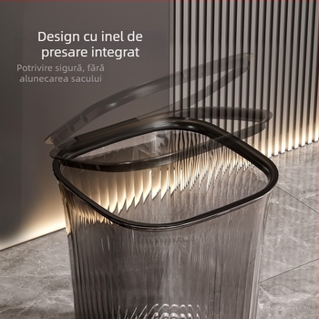 Coș de gunoi transparent, design elegant, pentru uz casnic; potrivit pentru living, bucătărie, baie, birou și dormitor; mare capacitate.