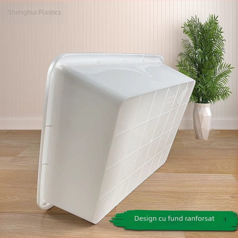 Bazin dreptunghiular plat din plastic alb, cu fund gros, pentru uz casnic și acvacultură
