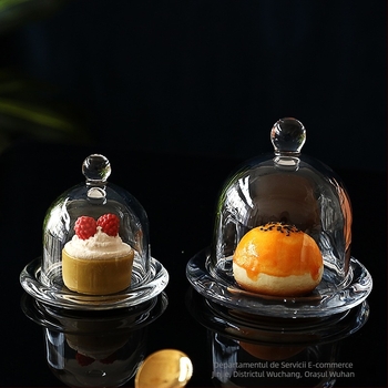 Cupe de lămâie cu capac, capac din sticlă pentru fructe, farfurie de degustare și tavă pentru deserturi, pentru prezentare