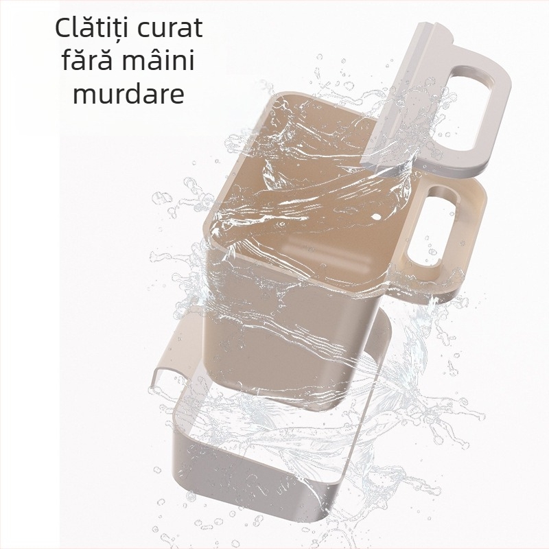Coș de gunoi suspendat pe perete, cu capac, pentru ușile de dulap – potrivit pentru bucătărie, baie, toaletă și sufragerie.