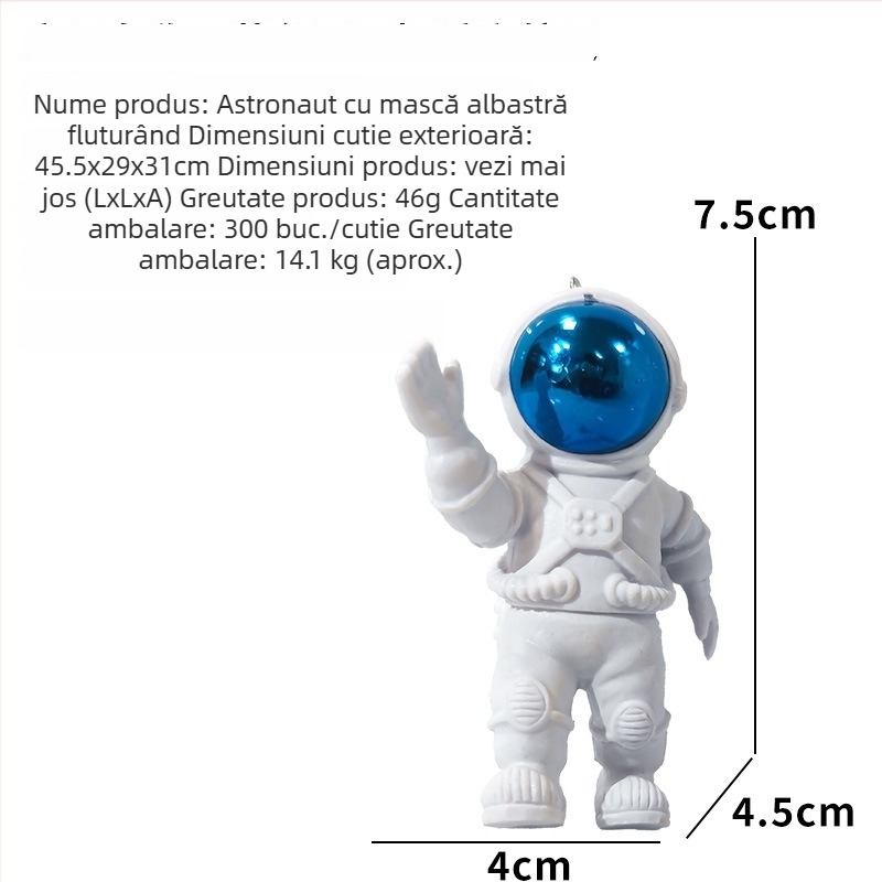 Decor pentru acvariu cu astronaut plutitor, peisaj spațial, mini acvariu