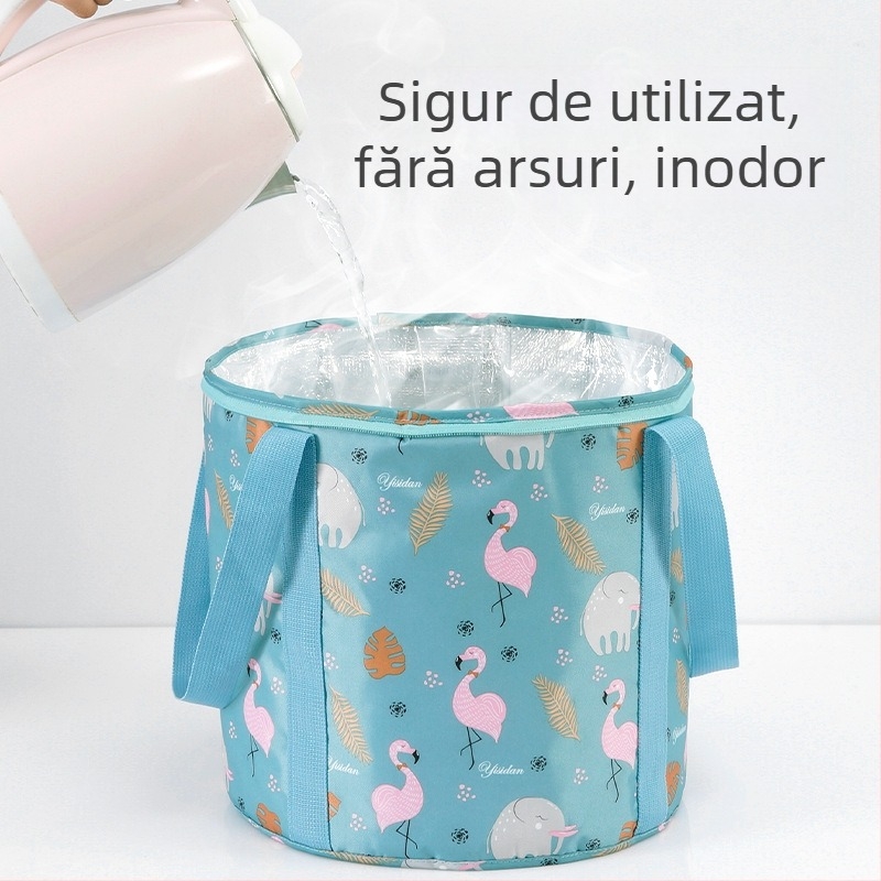 Isdan bazin izolat, 5‑straturi, portabil, pliabil, pentru înmuierea picioarelor, spălarea picioarelor și a feței