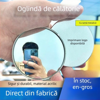 Oglindă rotundă portabilă pentru fotografie de călătorie, oglindă convexă de înaltă definiție, manuală pentru fotografii în aer liber cu unghi larg