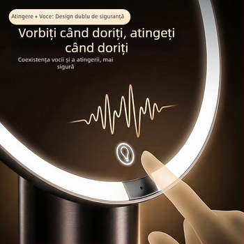 Oglindă LED inteligentă pentru machiaj cu iluminare, oglindă de machiaj de birou, oglindă de înfrumusețare pentru birou cu iluminare în trei culori