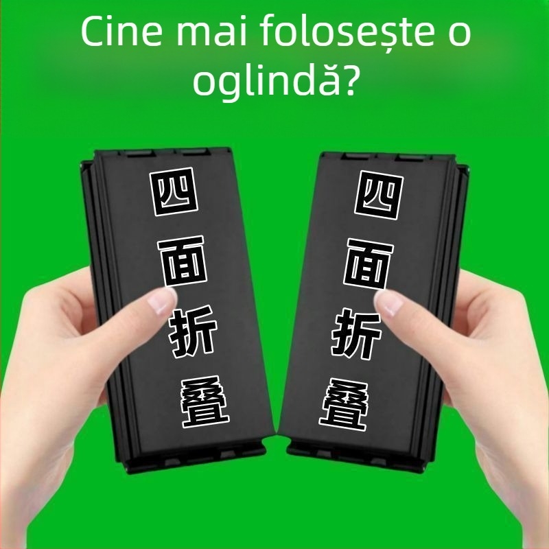 Oglindă de machiaj cu patru secțiuni, oglindă DIY portabilă, oglindă pliabilă cu unghiuri multiple