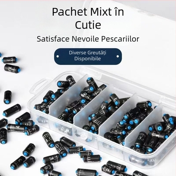Greutăți de plumb gradate în cutie, plumb ecologic, foi de plumb, greutăți pentru pescuit, accesorii de pescuit, linie legată manual