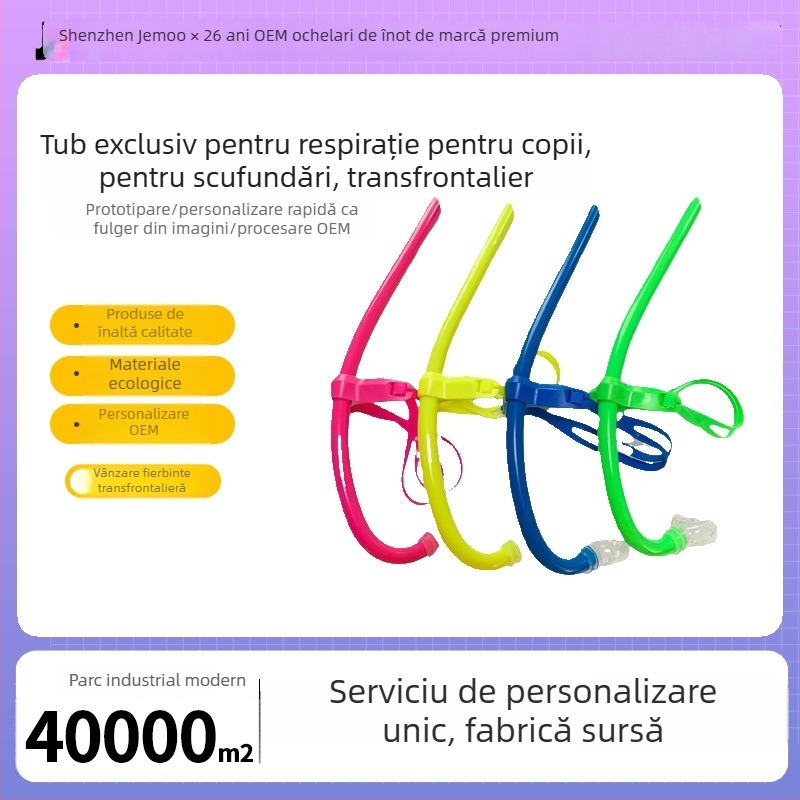 Snorkel pentru copii – antrenament profesional de înot, snorkel cu cap uscat complet