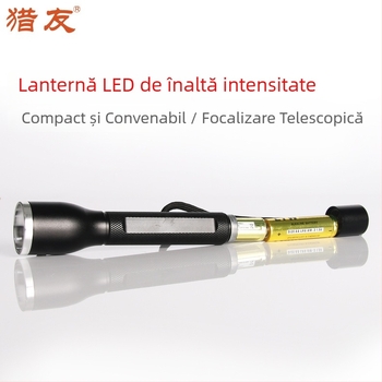 Lanternă LED din aliaj de aluminiu, 2 baterii AA, zoom telescopic, utilizare în aer liber, funcții optice multiple