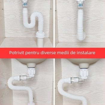 Conductă de scurgere pentru chiuvetă cu anti-miros și furtun de scurgere – accesorii