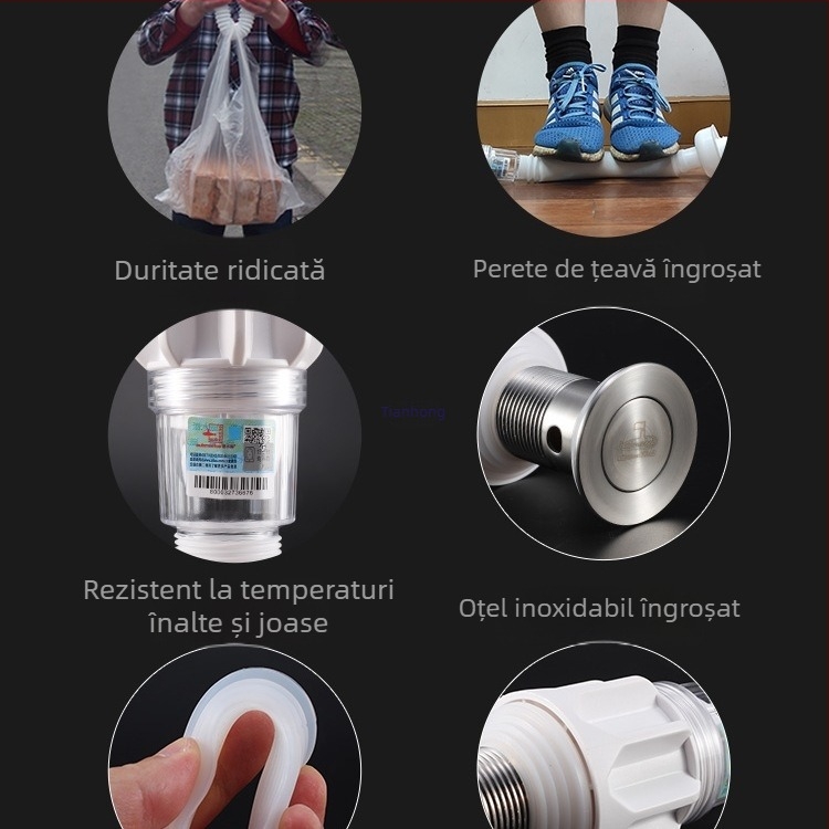 Conductă de scurgere pentru chiuvetă cu anti-miros și furtun de scurgere – accesorii