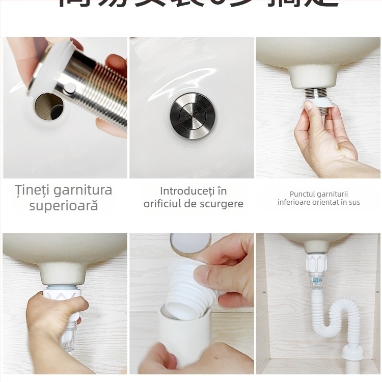 Conductă de scurgere pentru chiuvetă cu anti-miros și furtun de scurgere – accesorii