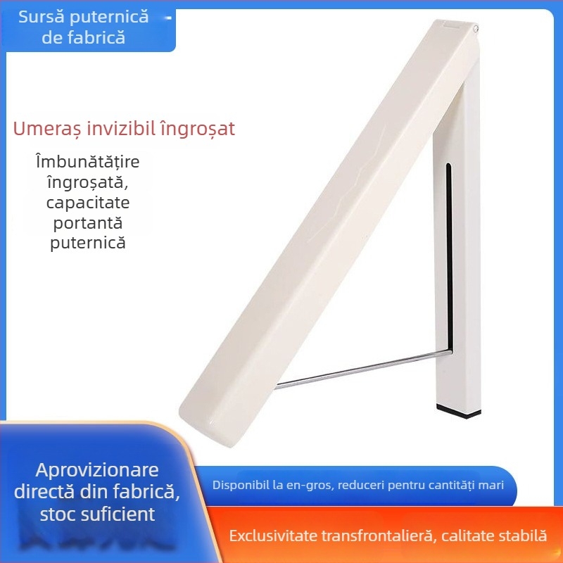Bară de haine telescopic pliabilă, ascunsă pentru balcon, uscător mini, suport de haine invizibil, fără găuri