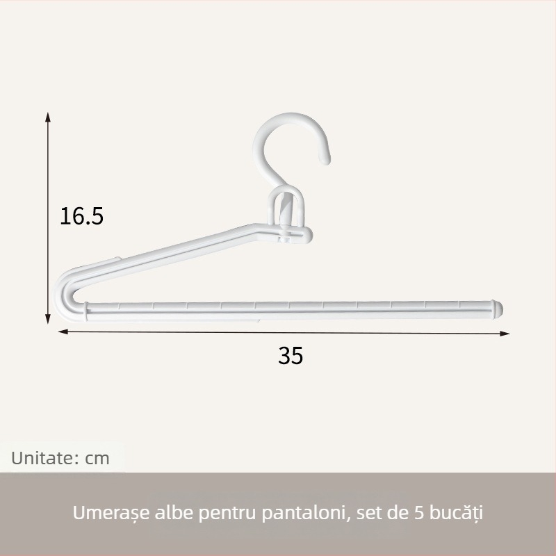 Umeraș pentru pantaloni în formă de găscă pentru uscare, umeraș suprapunibil, clipsuri antiderapante pentru pantaloni, raft de depozitare în dulap, Z