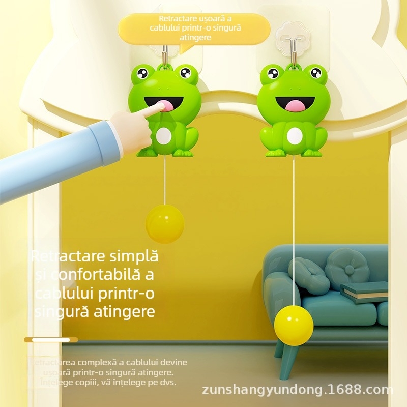 Broască agățată pentru ping-pong — jucărie de antrenament pentru copii, integrare senzorială, antrenament vizual și de concentrare, interacțiune părinte-copil