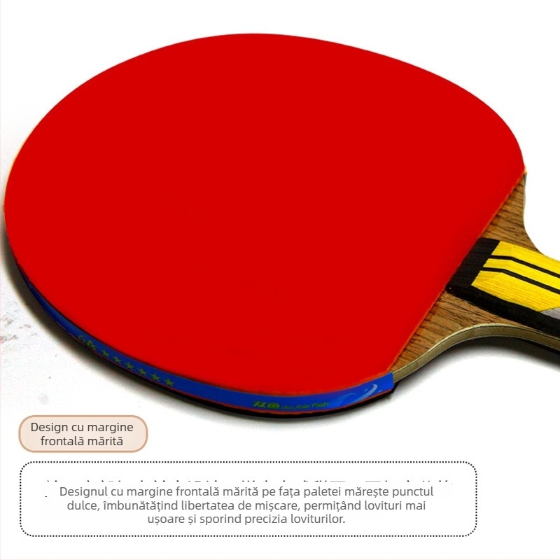 Rachetă oficială de ping-pong Pisces, versiune 6A+ actualizată, gumă inversată dublă, potrivită pentru prinderea penhold și shakehand, set de 1 bucată, include 2 mingi
