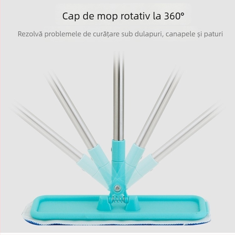 Mop plat pentru uz casnic, pentru podele din lemn – lustruire și curățare, uscat și umed