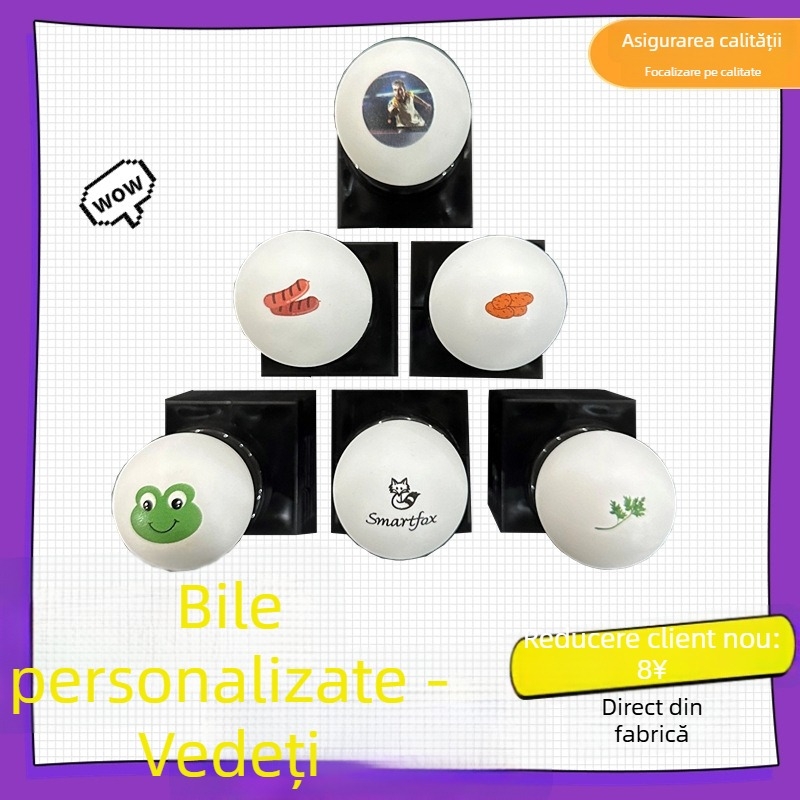 Minge de ping-pong cu model personalizat — imprimare personalizată pentru distracția copiilor și jocuri de competiție