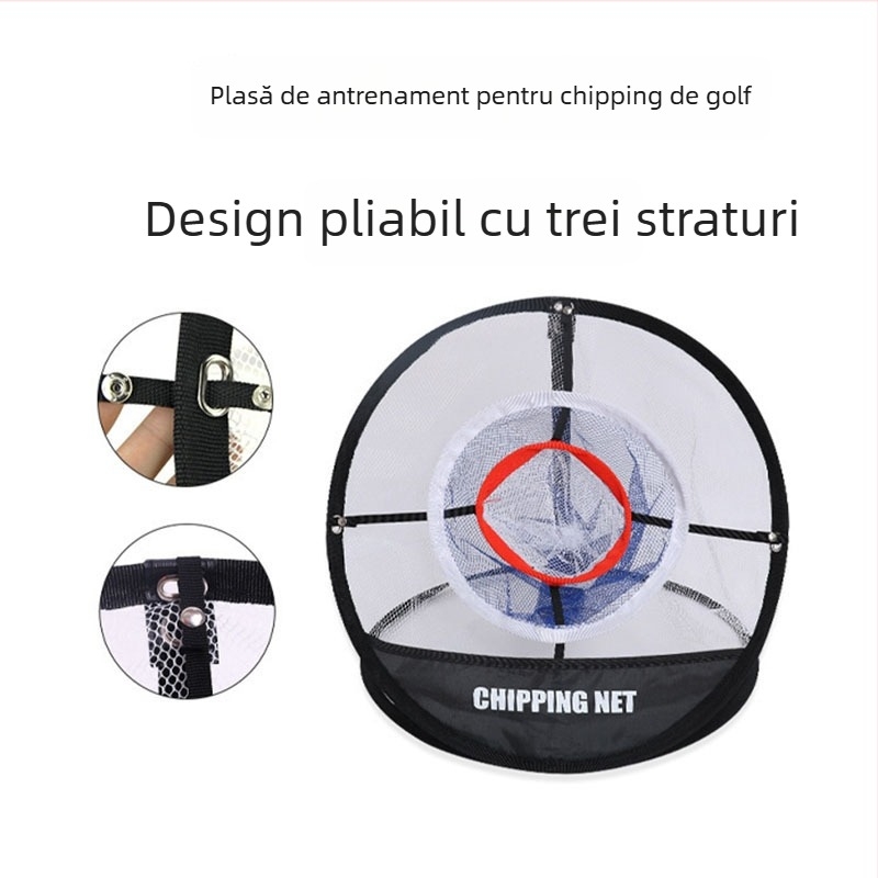 Plasă de antrenament golf cu trei straturi, pliabilă și ușor de transportat, pentru practică țintită