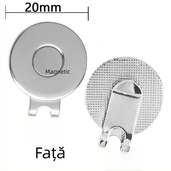 Clip rotund emailat pentru șapcă de golf, cu marcator magnetic pentru minge