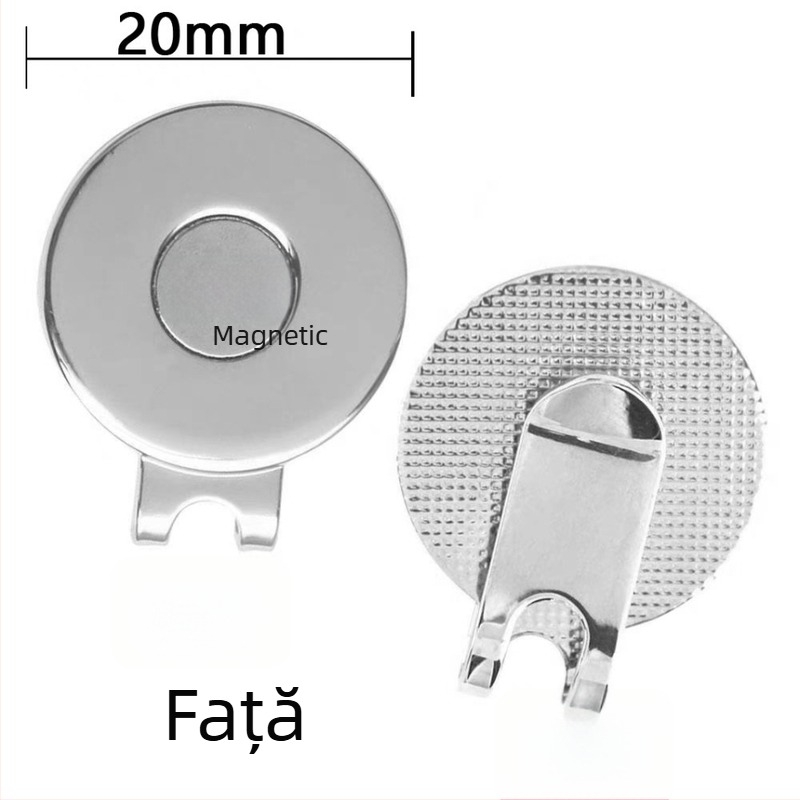 Clip rotund emailat pentru șapcă de golf, cu marcator magnetic pentru minge