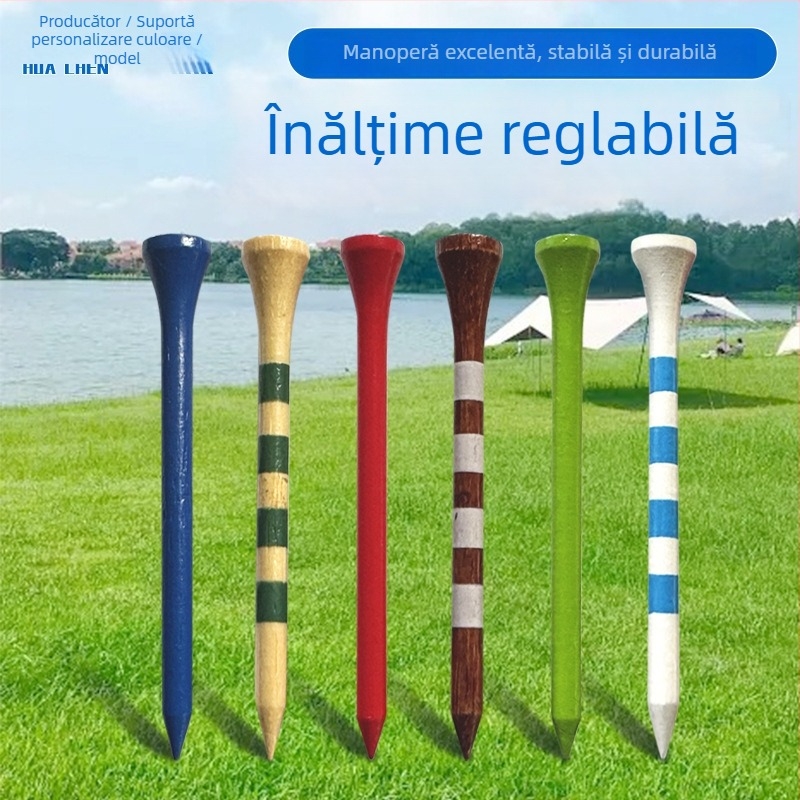 Tee-uri de golf din bambus, cu model dungi, în vrac