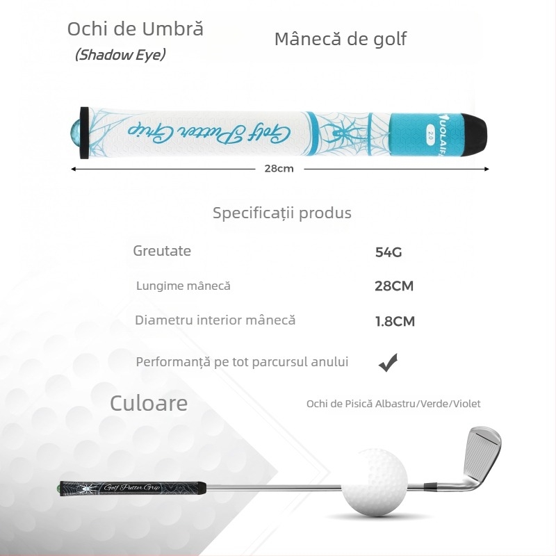 Duolaifa Mâner pentru golf – Putter, din Piatră Ochi de Pisică, Antialunecare, Rezistent la Deformare, Îmbunătățește Simțul la Antrenament