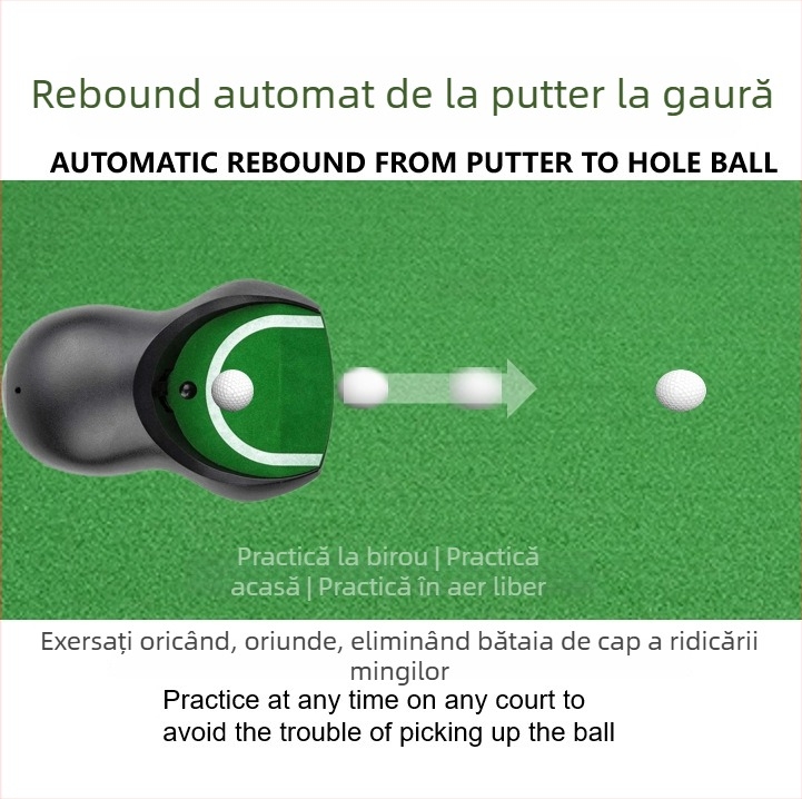 Dispozitiv de retur pentru mingile de golf pentru antrenament interior și antrenor de putting