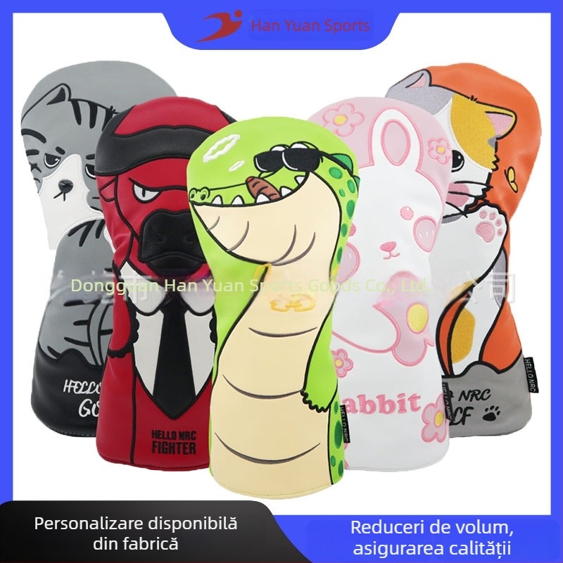 Huse pentru crosă de golf: pentru lemn, pentru fier și putter; material PU; logo personalizabil