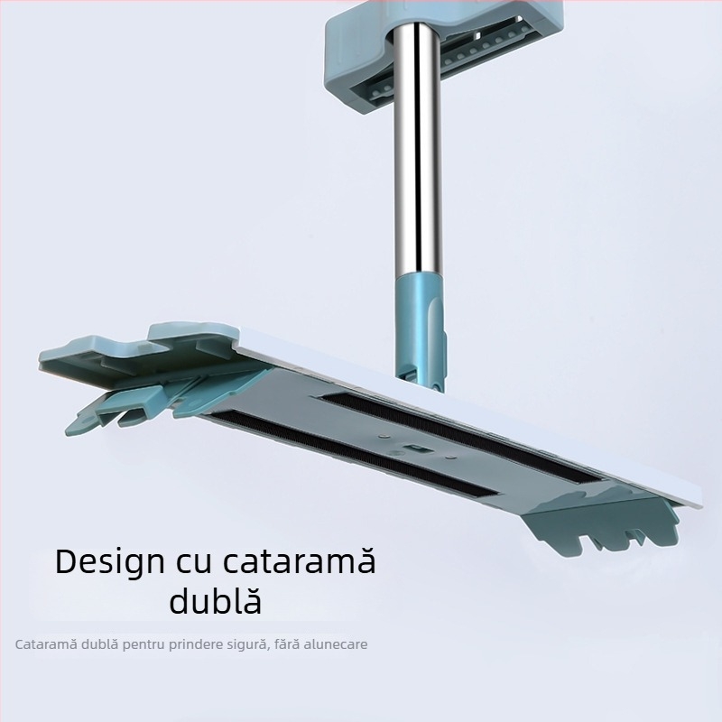Mop plat rotativ, umed și uscat, fără spălare, mop pentru casă