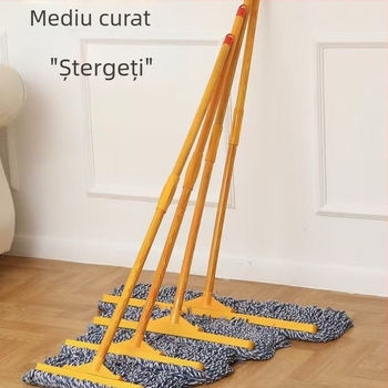 Mop din lemn cu cap plat lat, pentru uz casnic și industrial