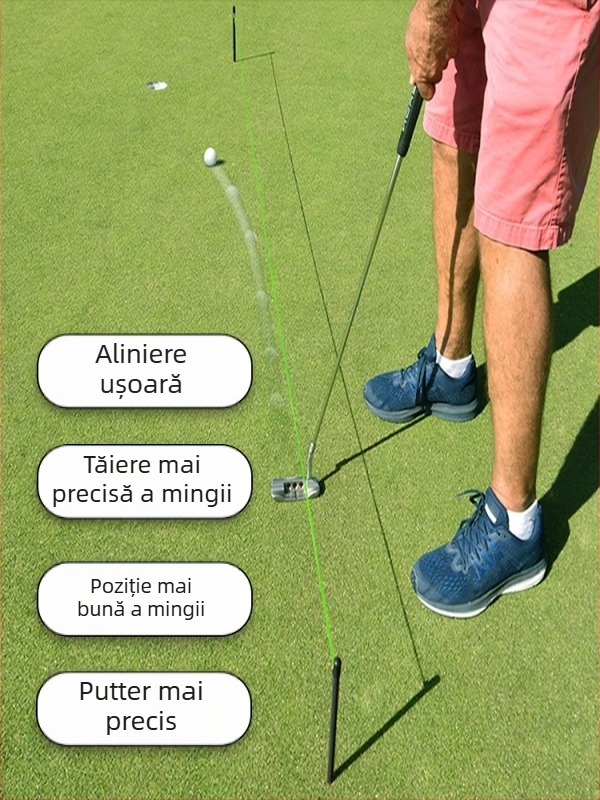 Aparat de antrenament pentru golf pentru alinierea traiectoriei loviturii și monitorizarea mișcării, corecția posturii