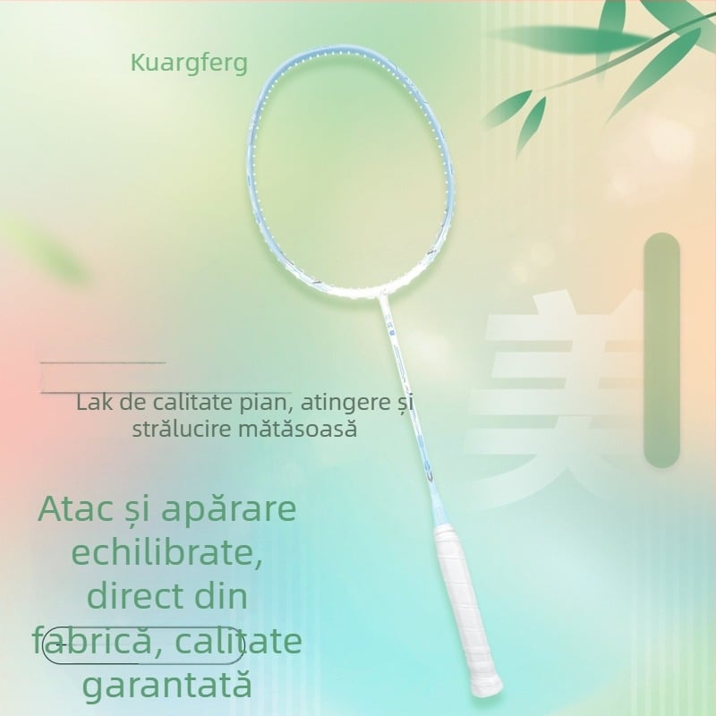 Rachetă de badminton Gale din carbon, tijă medie, ușoară, elasticitate ridicată, durabilă, set de 6