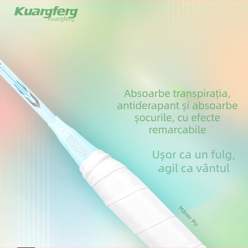 Rachetă de badminton Gale din carbon, tijă medie, ușoară, elasticitate ridicată, durabilă, set de 6
