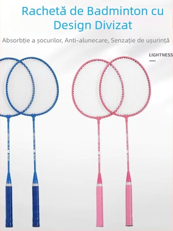 Raquetă de badminton pentru adulți și copii — durabilă, cu elasticitate ridicată, antrenament pentru familie