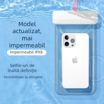 Husă impermeabilă pentru telefon, pentru înot și filmări subacvatice, transparentă, rezistentă la praf, portabilă