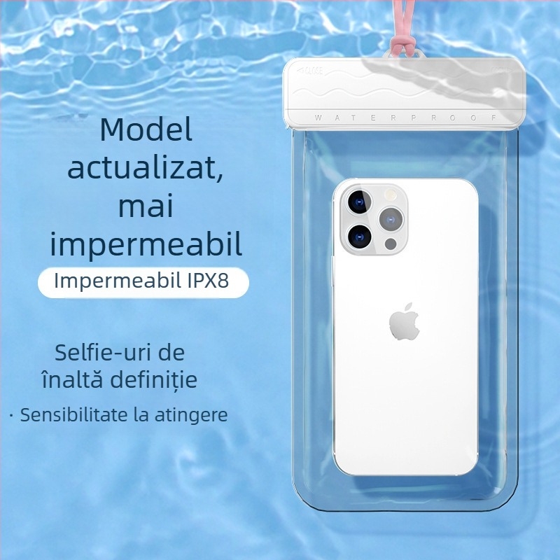 Husă impermeabilă pentru telefon, pentru înot și filmări subacvatice, transparentă, rezistentă la praf, portabilă