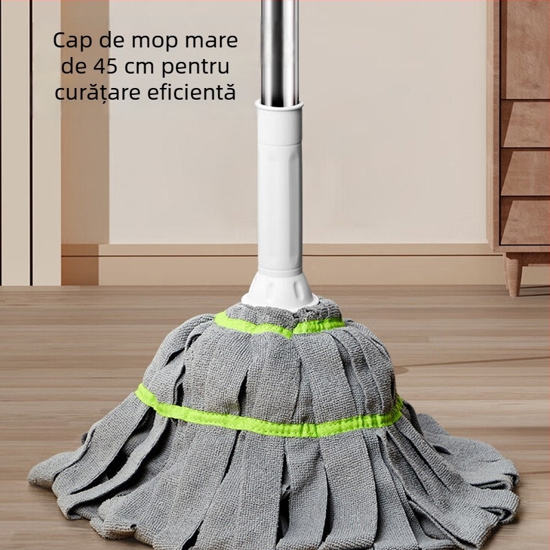 Mop rotativ cu storcător fără atingere, cap mai gros și mai lat, instrument de curățare portabil