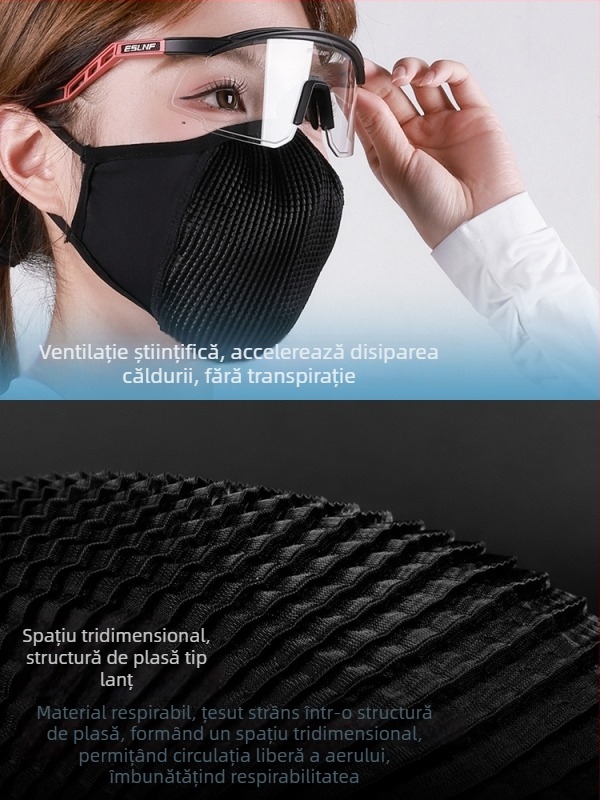 Mască de ciclism din ice silk, respirabilă, protecție UV pentru vară, unisex pentru ciclism pe șosea și alergare