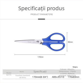 Qixin B2715 Foarfece de birou, școală și uz casnic, 170 mm, oțel inoxidabil, mâner PP, realizate manual