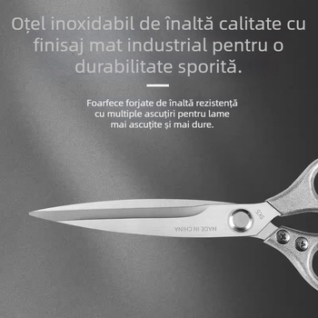 Foarfece de bucătărie din oțel inoxidabil, extra-lungi pentru grătar, foarfece pentru alimente, multifuncționale pentru oase de pui, cu mâner lung, robuste